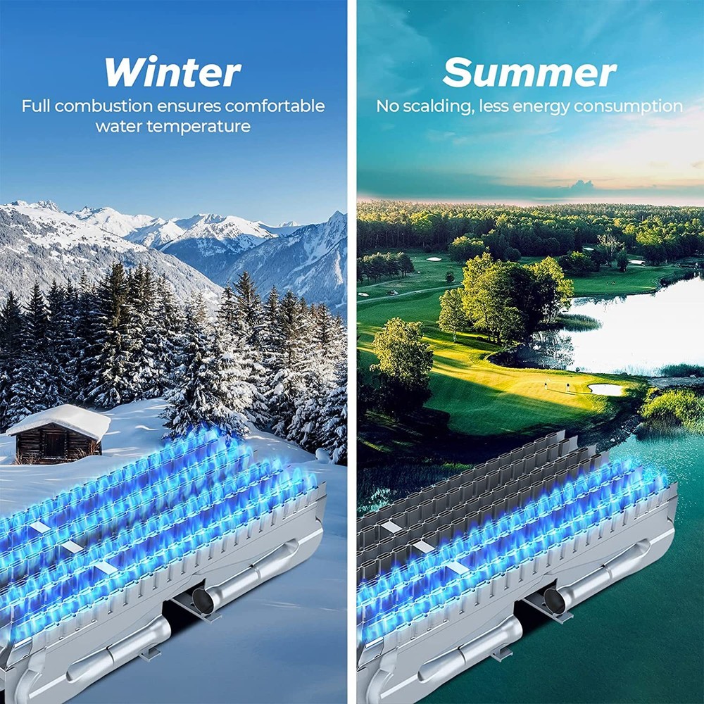 FOGATTI RV Tankless Water Heater 2.9GPM 55000BTU Instand Hot Door Remote Control