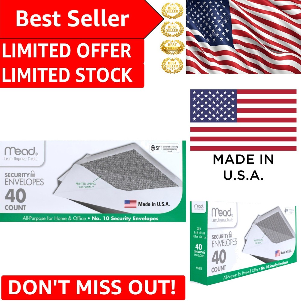 Windowless White Envelopes, 4-1/8" x 9-1/2", 40 Count - Secure Mailing Solution
