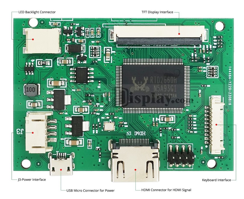 Raspberry PI 5" 480X272 TFT LCD Display with Small HDMI Driving/Controller Board