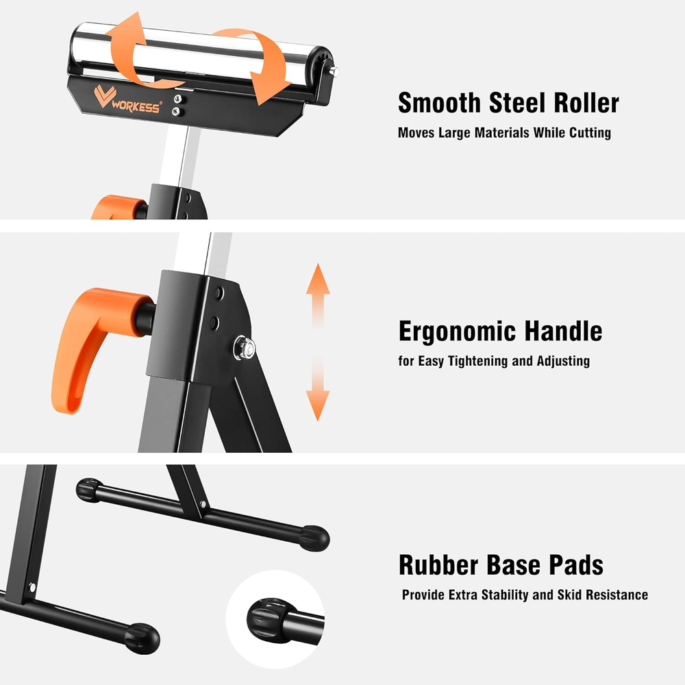 Roller Miter Saw Support Stand 2 Pc Pack Folding Tool Table Workbench Adjustable