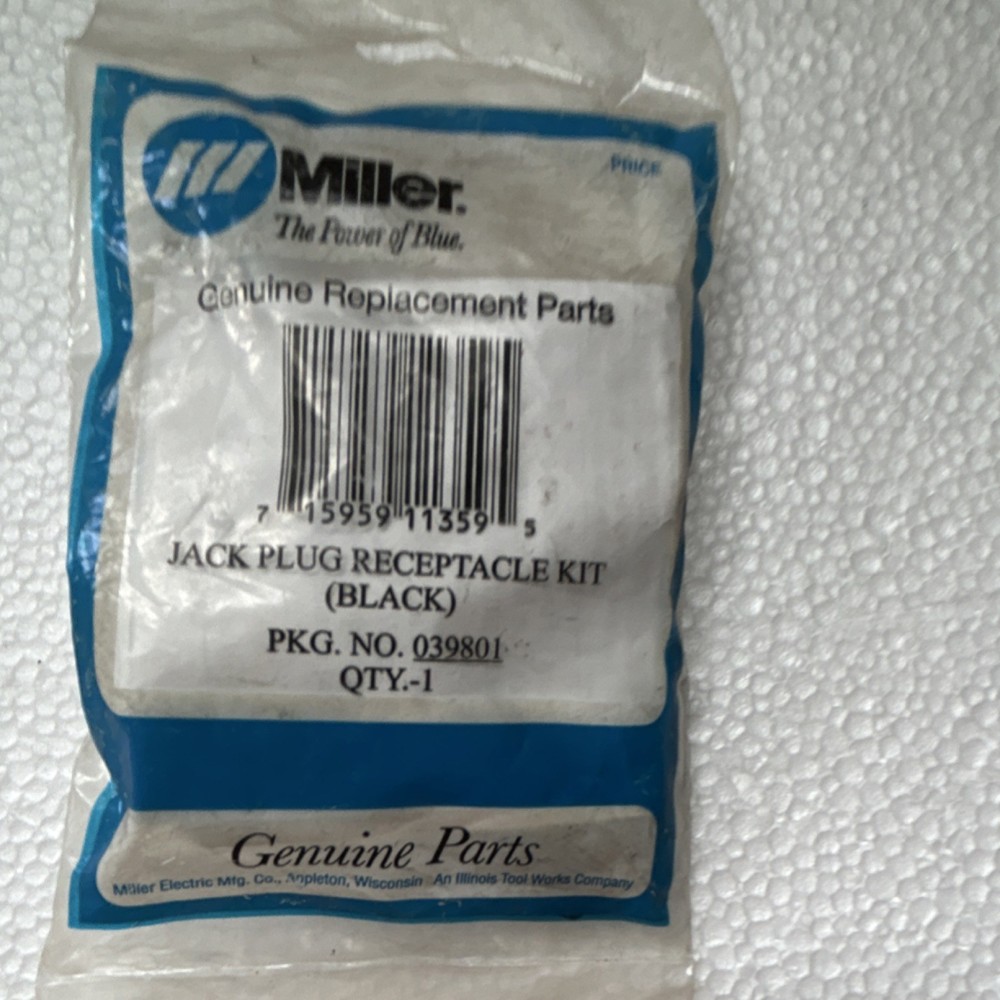 Miller Jack Plug Receptacle Kit (Black). New In Package