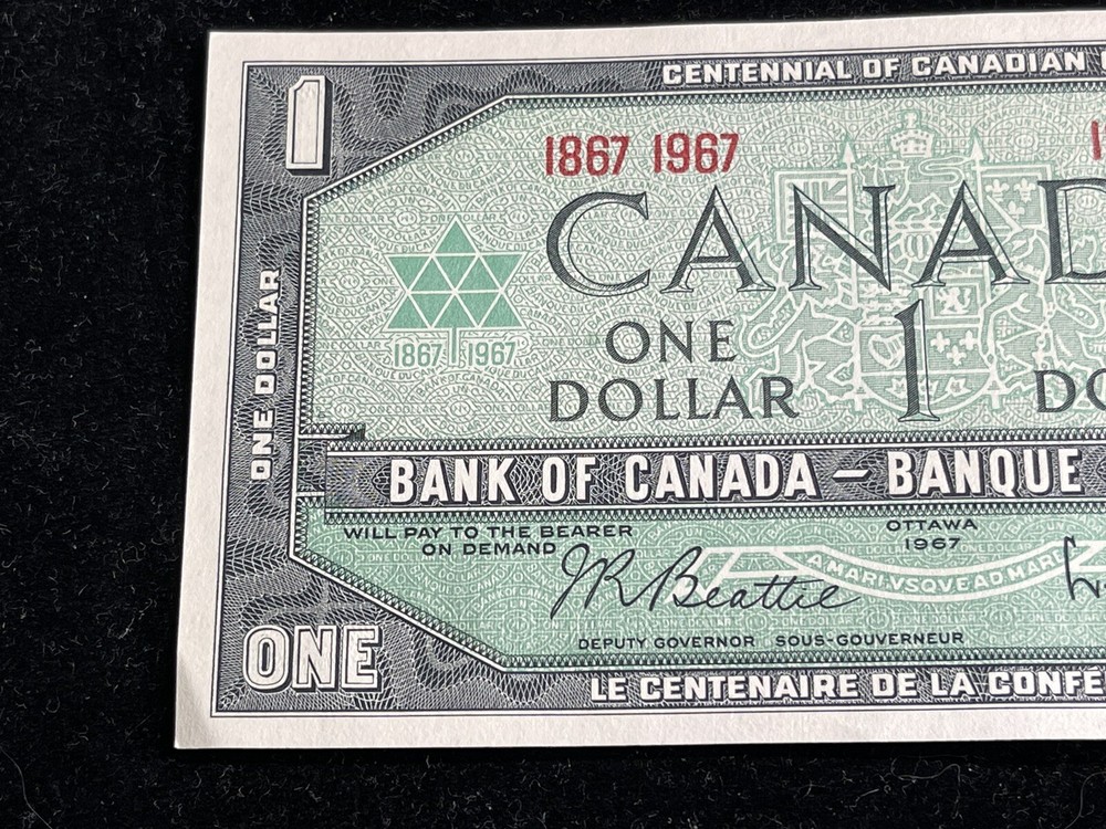 1967 Canada One Dollar Banknote Crispy