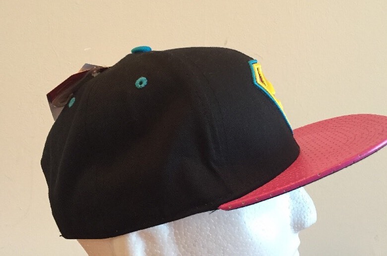 Superman SnapBack Baseball Cap Black With Pink Bill DC Comics