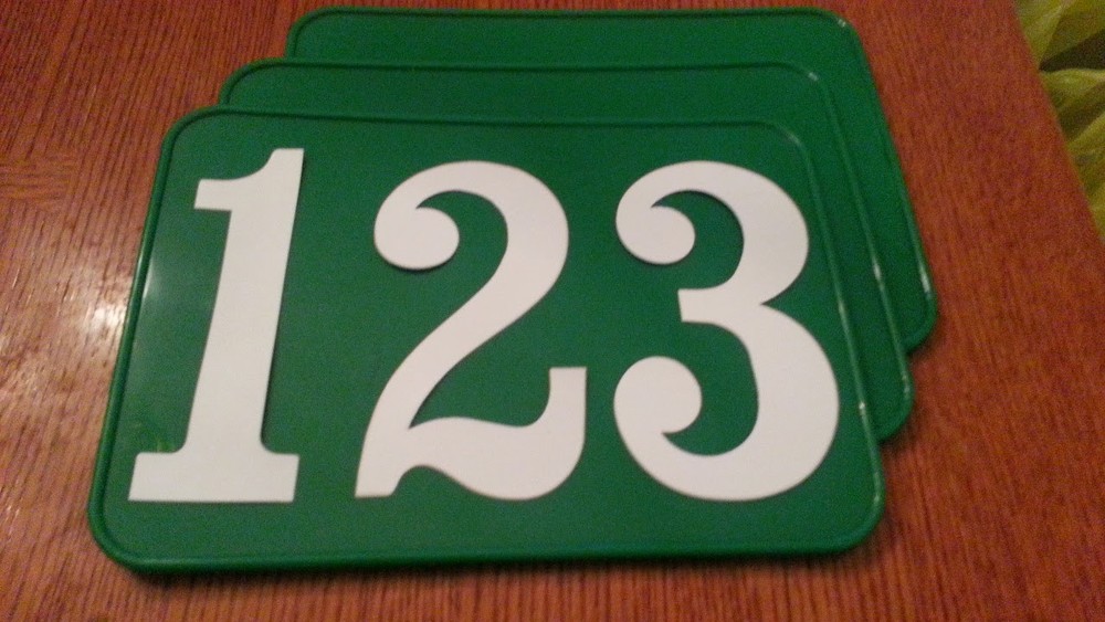 ATV RACING 7x10 WHITE PLASTIC NUMBER PLATES, 3 PACK,