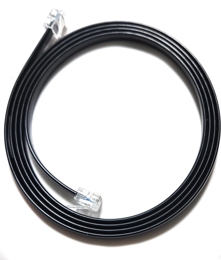 Custom Size Compatible RJ12 Black Cable for Thrustmaster Wheel to Pedal
