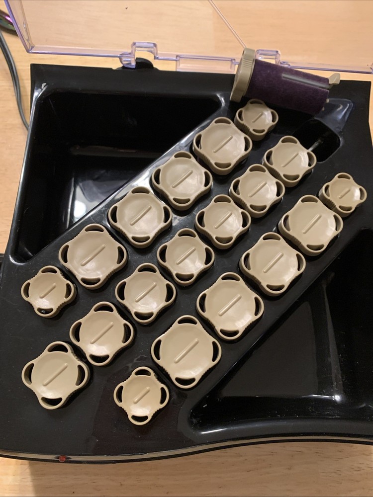 Remington Protect & Shine Flocked Hot Rollers 18 Clips 19 Rollers Button Broken