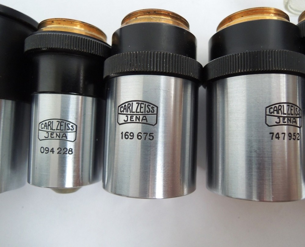 Carl Zeiss Jena Planachromate microscope objective E10. E25