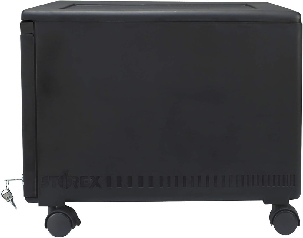Plastic One-Drawer File Cabinet – Locking Document Organizer with Casters for Ho