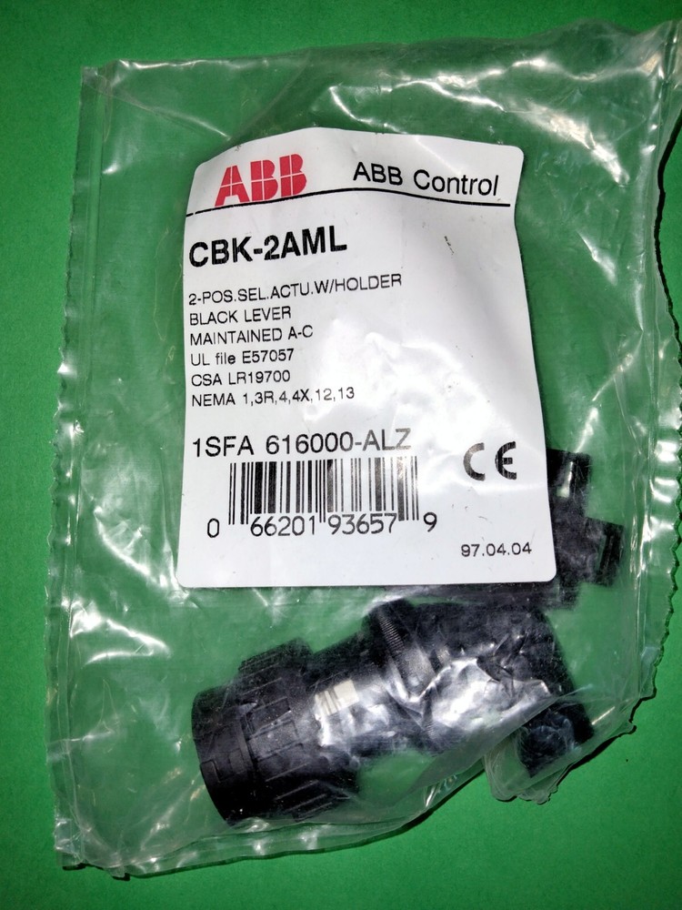 ABB CBK-2AML 2 Pos. Selector Switch W/ Holder Black Level Maintained