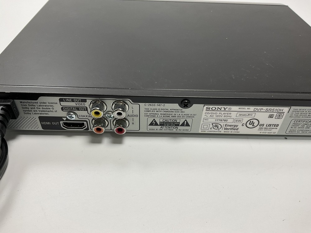 Sony DVP-SR510H DVD Player - Black with Remote Works