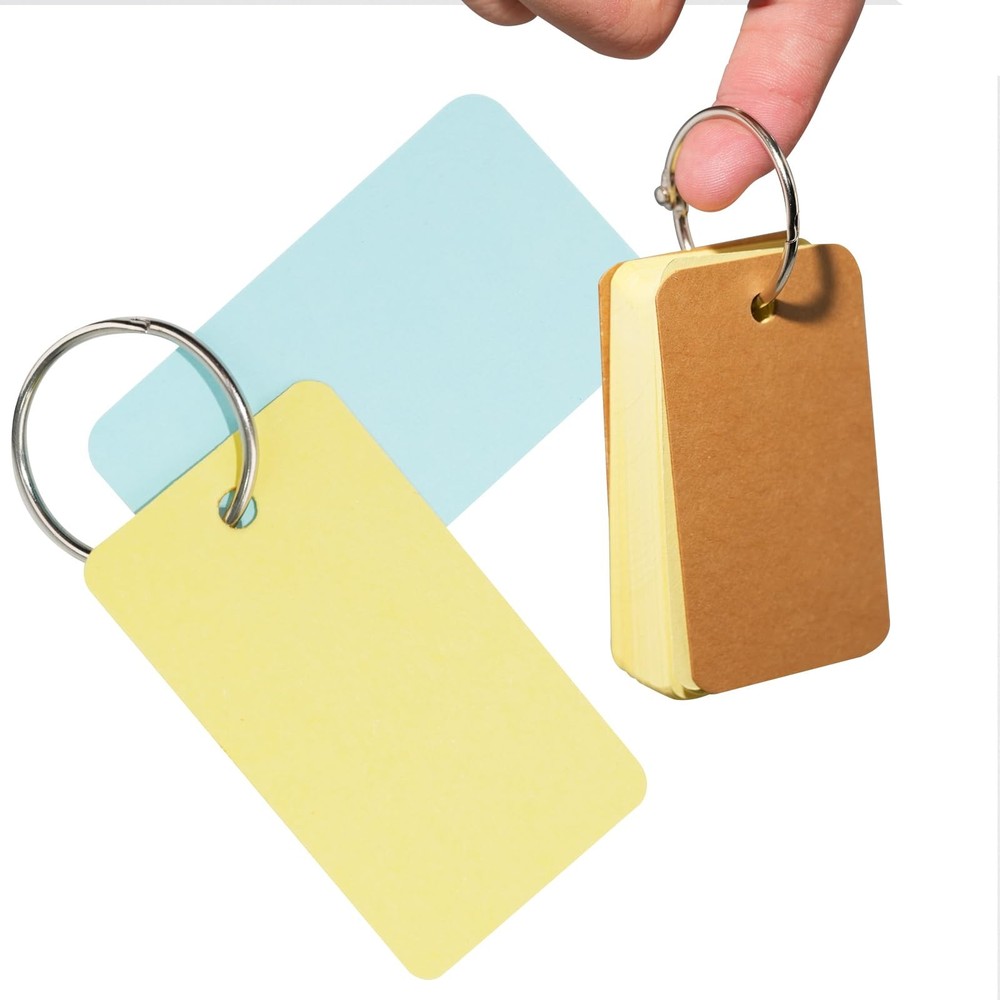 6 Pack Colored Flash Cards with 300 Sheets Study 2.7 * 1.6 inch, Multicolor