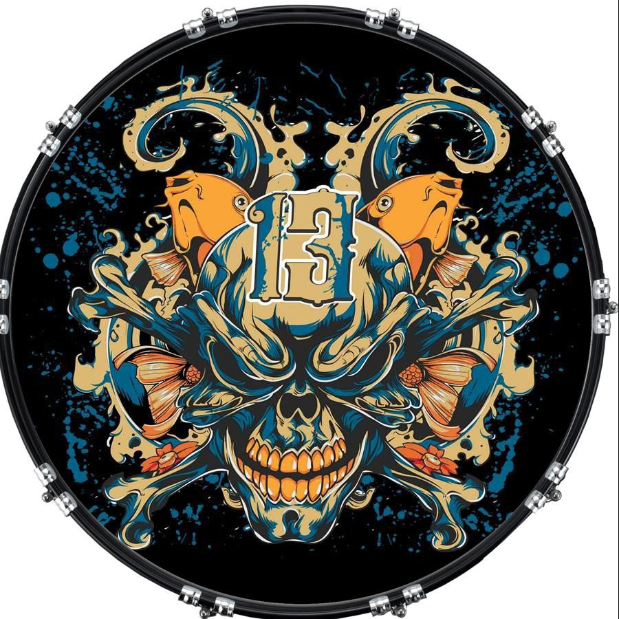 20" Custom Bass Kick Drum Front Head Graphical Graphic Mean Streak