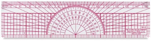 6 Transparent Protractor Ruler - Accurate Measurements for School Projects