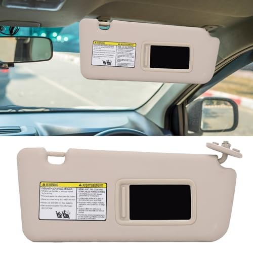 Front Right Passenger Side Sun Visor, Sun Visor Replacement with Makeup Beige
