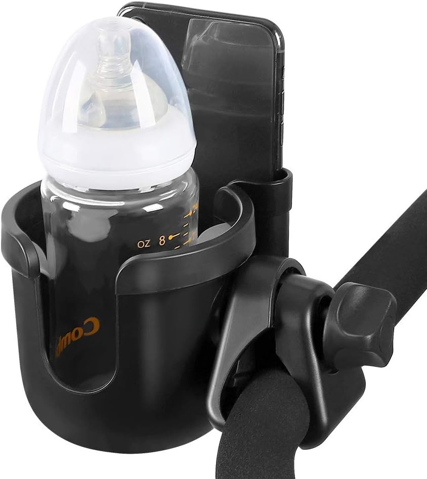 Secure Cup and Phone Holder for Strollers, Bikes, and Wheelchairs - Easy to Use