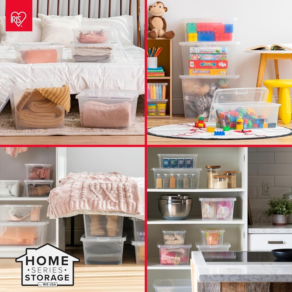 20-Piece Set of Lidded Storage Containers, 6-Quart Capacity,