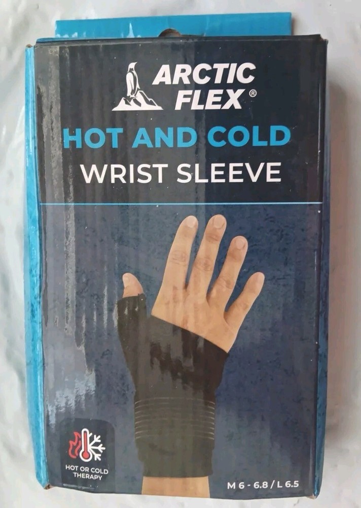 Arctic Flex Wrist Ice Pack Wrap - Extra Strength Hot & Cold Medium, Black