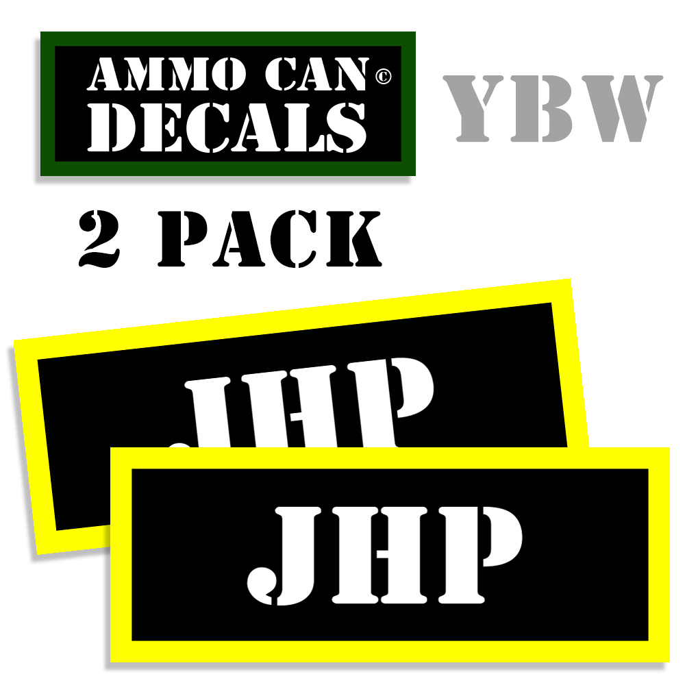 JHP Ammo Label Decals Box Stickers decals - 2 Pack BLYW