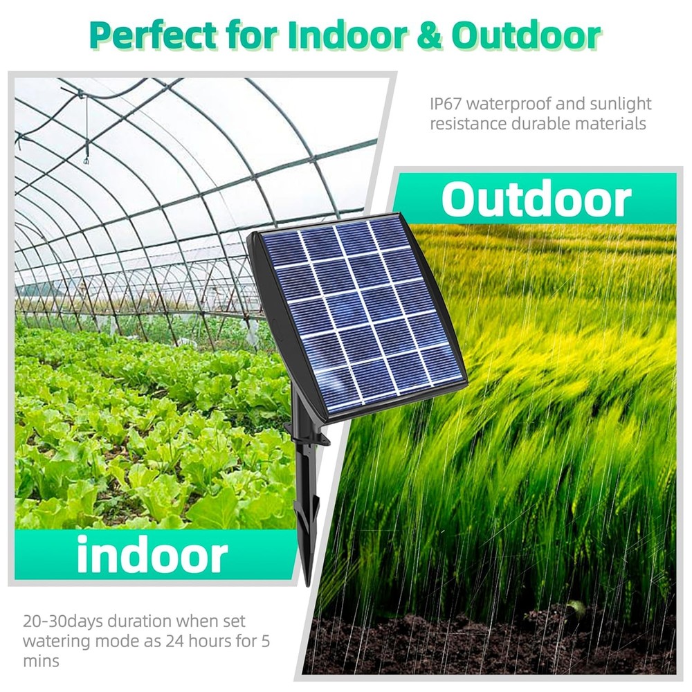 Solar Powered Drip Irrigation System, OHYEAHSPIN Solar Automatic Garden Water...