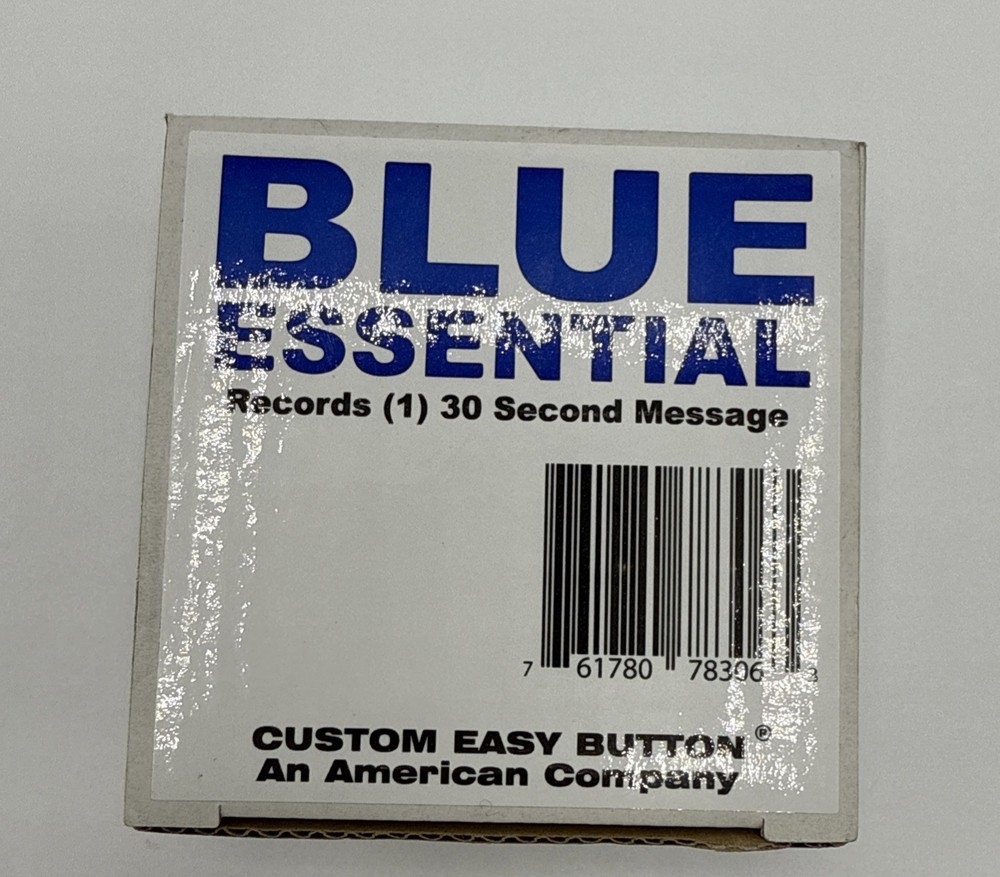 Blue Essential Button Records 30 Second Message Custom Easy Button