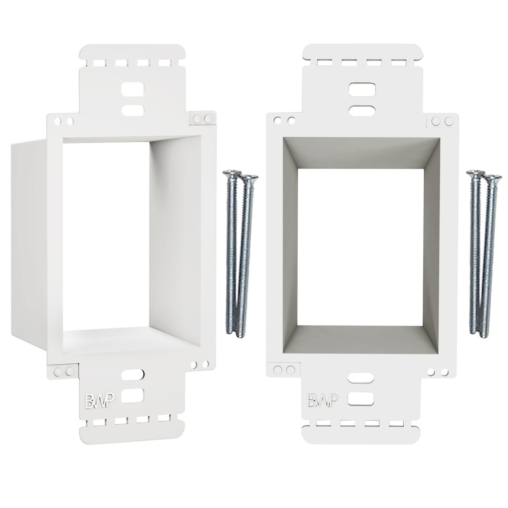 BWP 2 Pack Electrical Outlet Box Extender 1 Gang - of 2, White