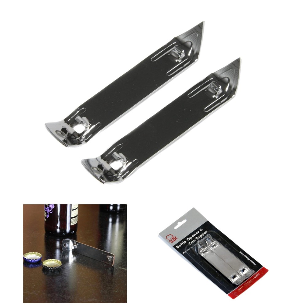 Versatile Compact Bottle Opener & Can Tapper Set, 4.5 Inches - Travel Essential