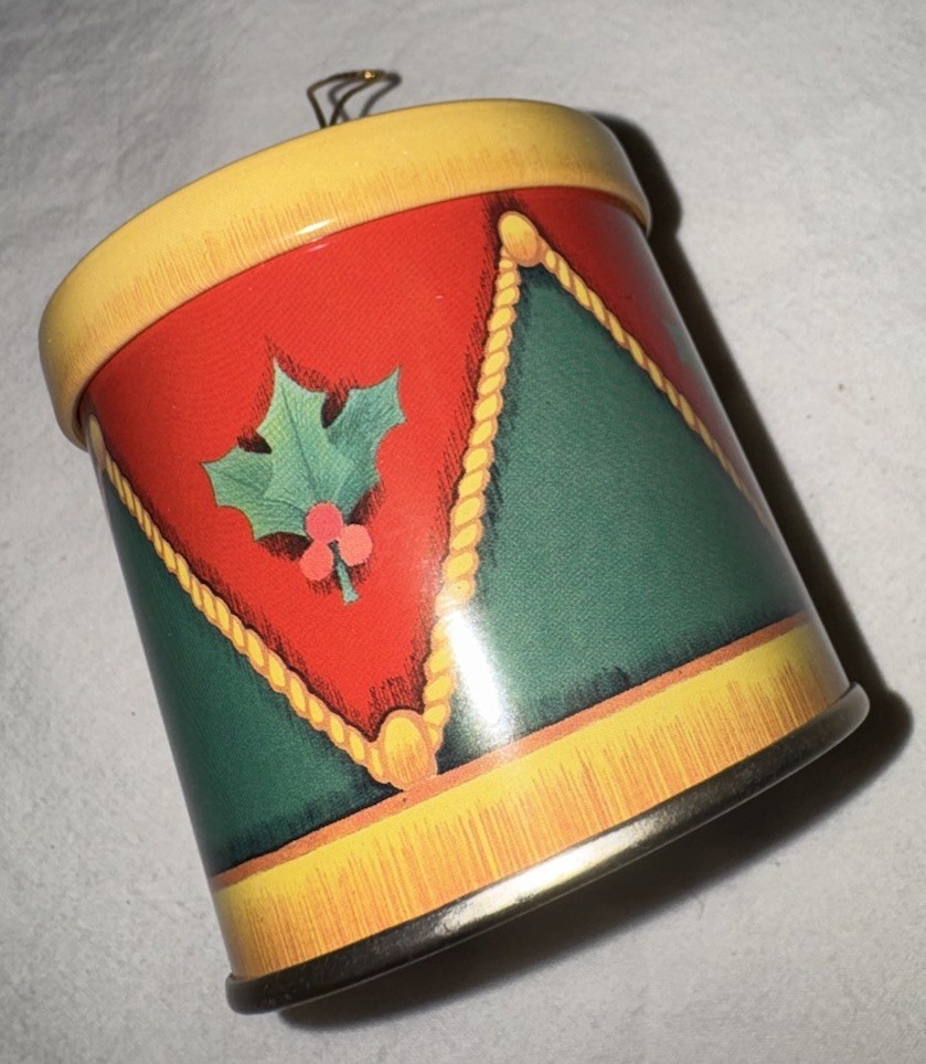 Hallmark Ornament Tin Drum Tree Trimmer Container
