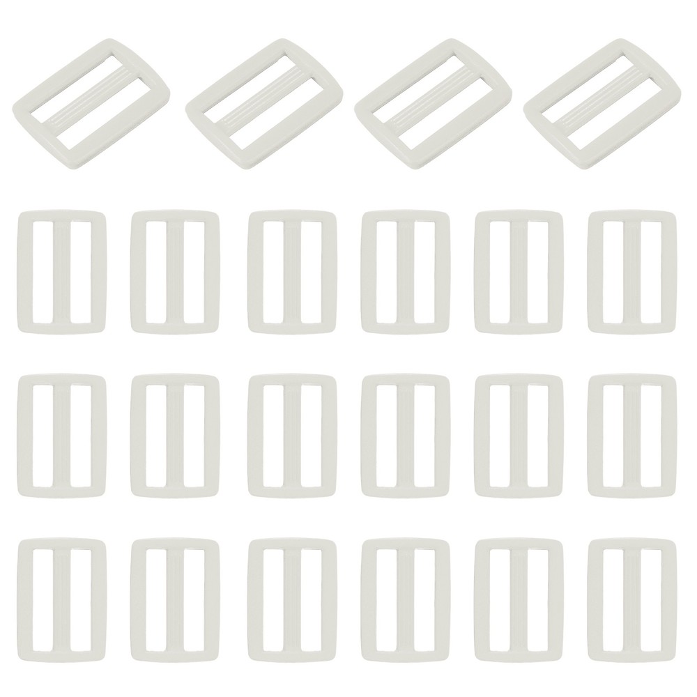 22Pcs Tri-Glide Slider 1/2 Inch Triglides Slider Buckle for Backpack White