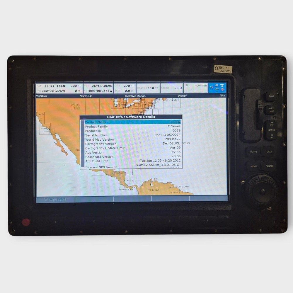 Raymarine C120W Widescreen Multifunction Display E62113 ~CORE ONLY~ Fully Tested