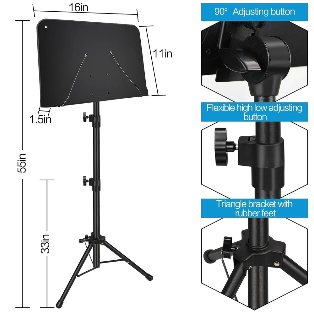 Adjustable Music Stand Portable Folding with Carry Bag 1 Pack