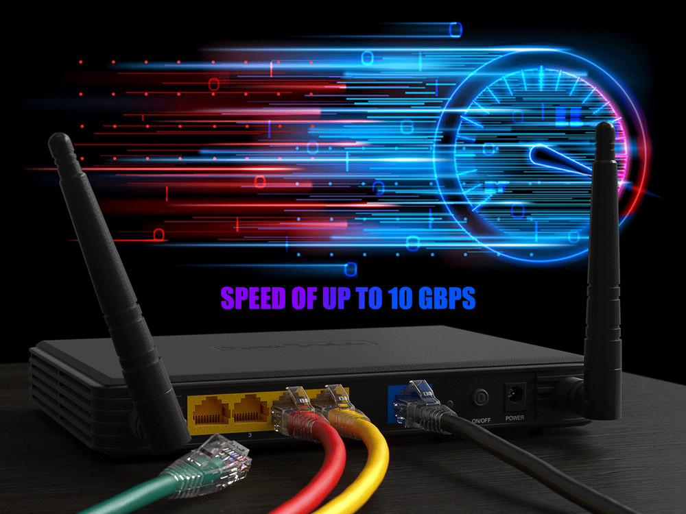 1ft Cat6 Ethernet Patch Cable with Clear Boot, UTP, Pure Bare Copper, Black