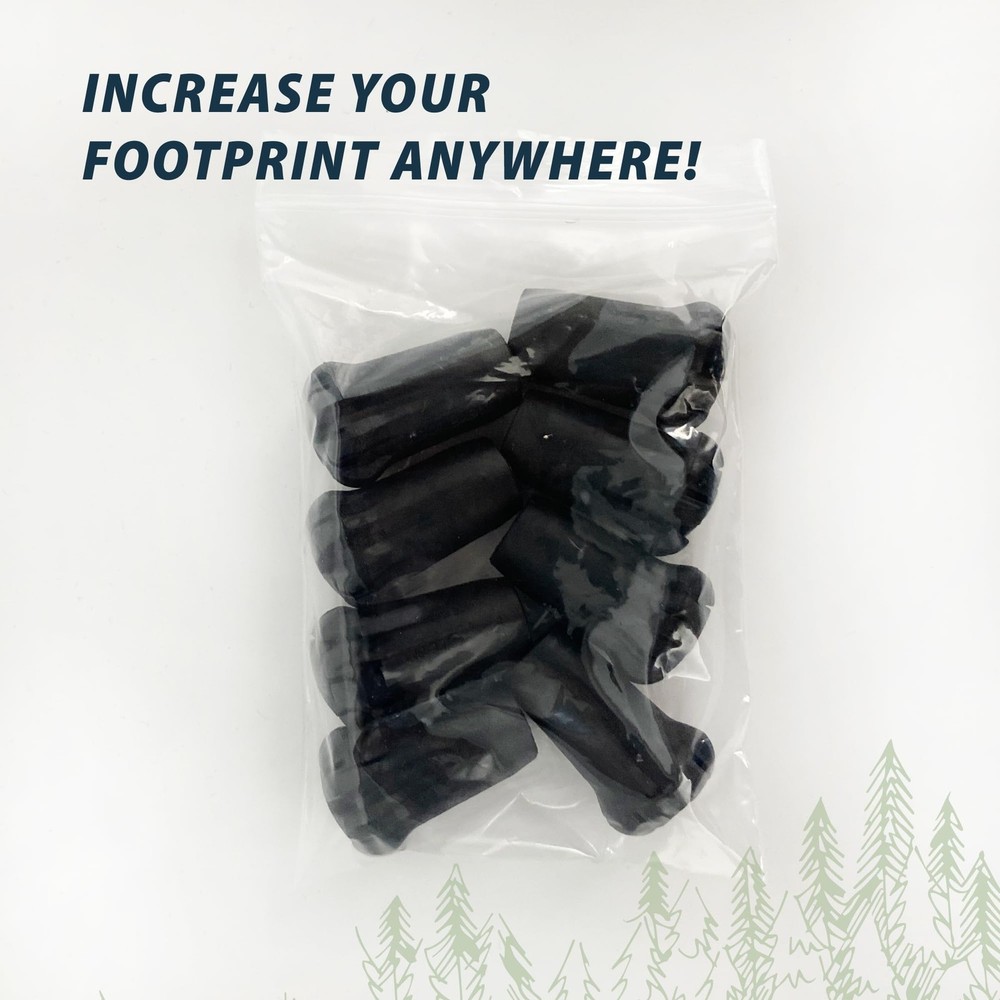 Black Trekking Pole Tips New 8pc Pack