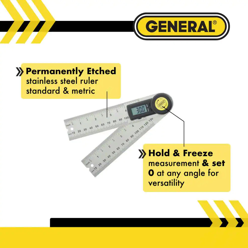 General Tools 5" Digital Reversible Angle Finder w/ LCD Display & Angle Lock