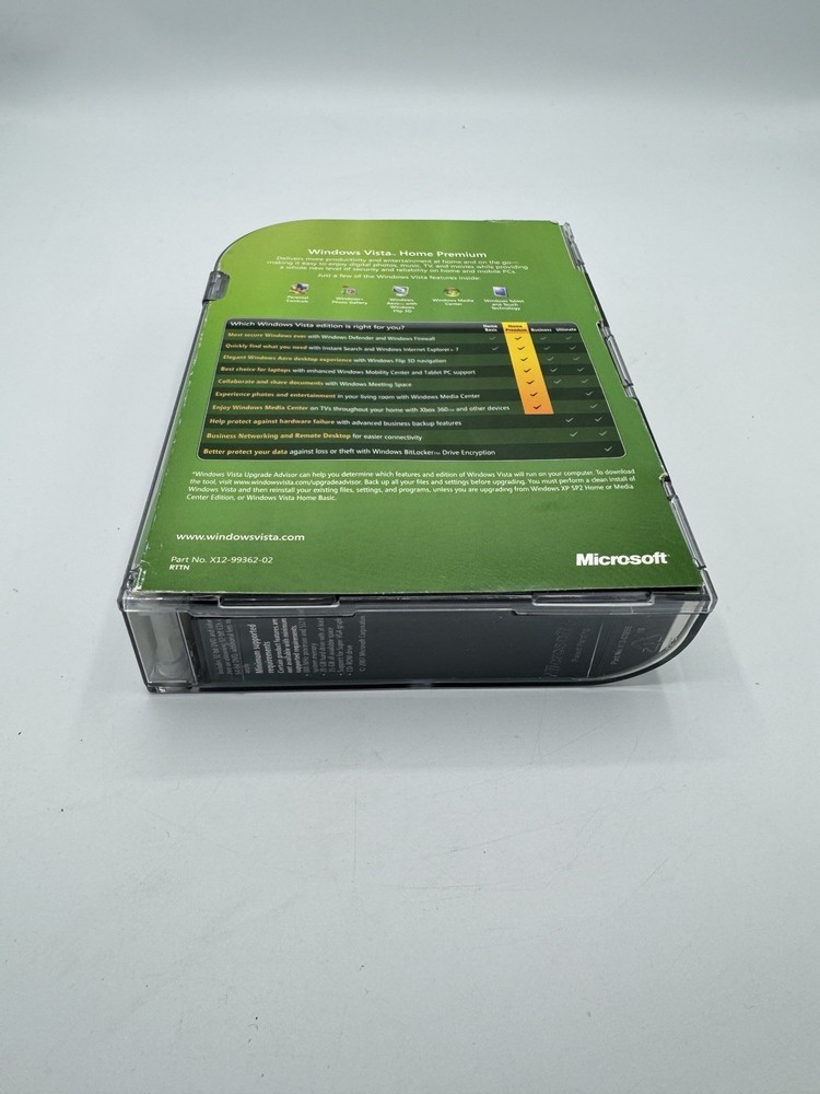 Microsoft Windows Vista Home Premium Full w/SP1 MS WIN 32 Bit DVD =opened=