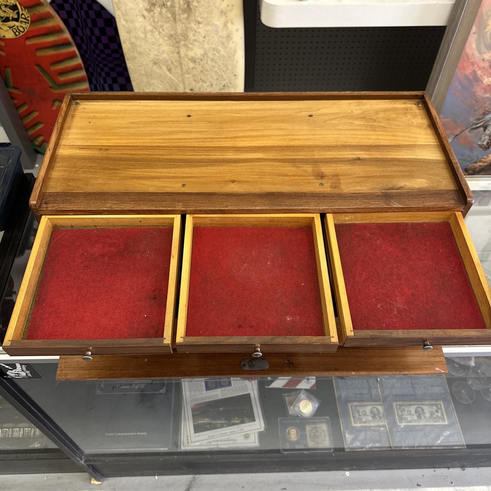 H. Gerstner & Sons Locking Machinist Oak Tool box Riser Base T-129 Nice! Rare!