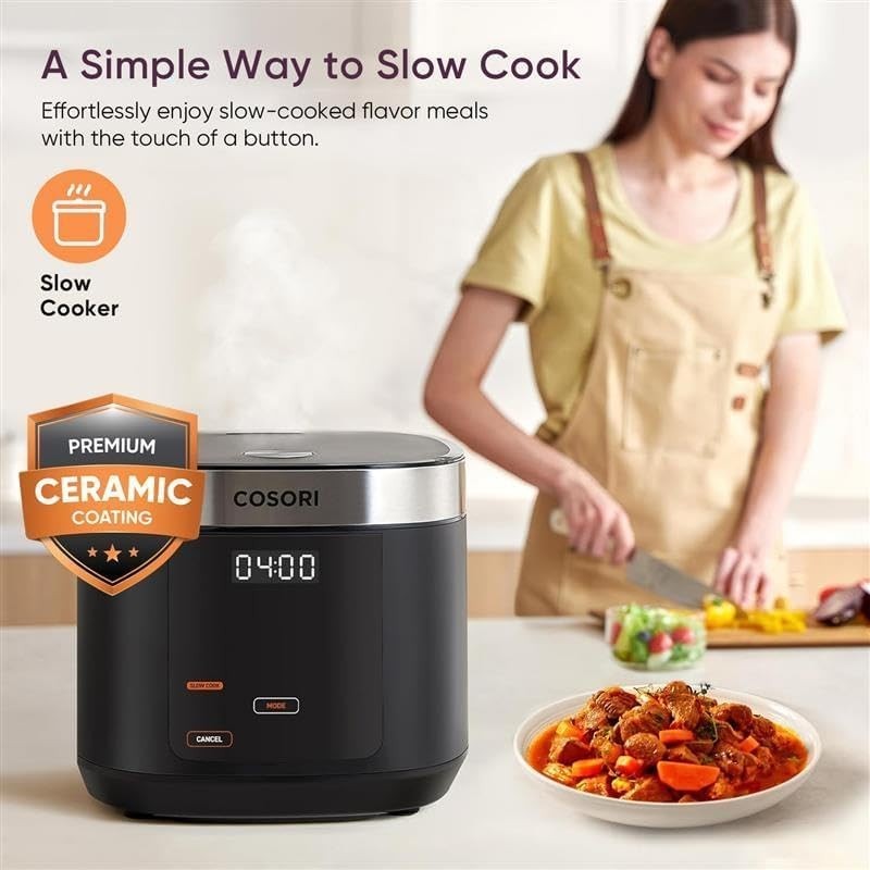 Rice Cooker 10 Cup, 24h Keep Warm, Non-stick Ceramic Inner Pot, 18 Functions
