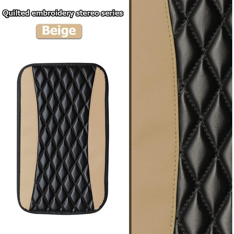 Durable PU Leather Car Armrest Pad Console Protector Easy Installation New