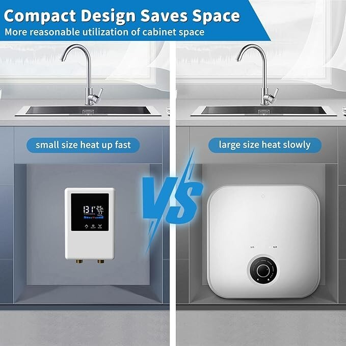 Tankless Water Heater Electric, 5500W 110V Instant Hot Water Heater with Remote