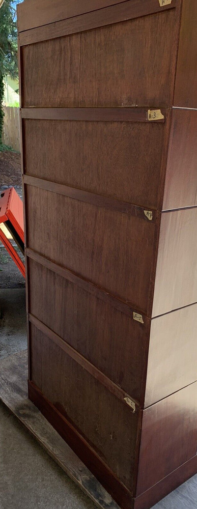 Vintage Mahogany 5 Door Stacking Bookcase