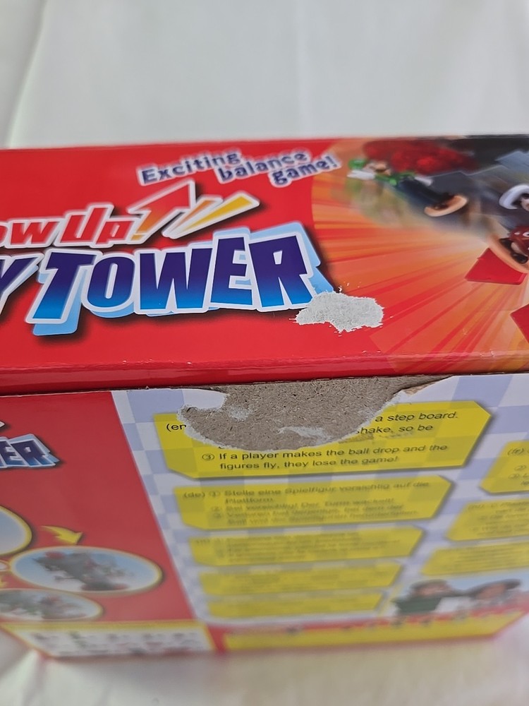 Super Mario Blow Up Shaky Tower Balancing Game Open Box Complete