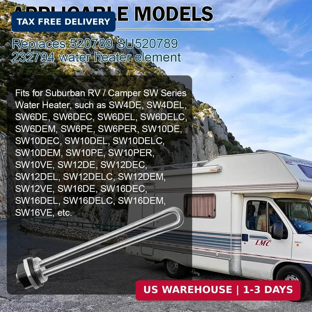 520900 520789 232794 Rv Water Heater Element For Suburban/Atwood Dometic Rv Elec