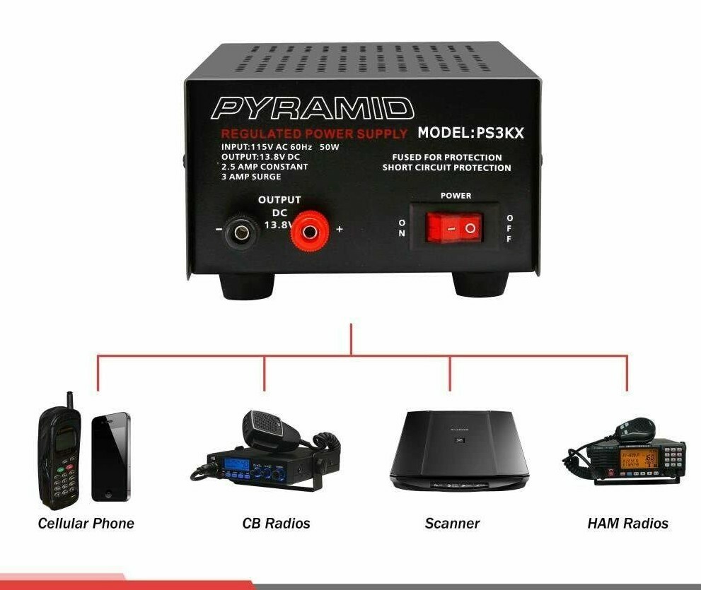 Universal Compact Bench Power Supply 2.5Amp Linear Regulated AC-DC 12V HAM Radio