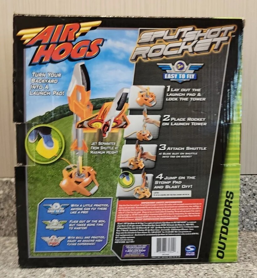 Air Hogs Split Shot Stomp Rocket 60' Blast Off Outdoor 2007 Spin Master Complete