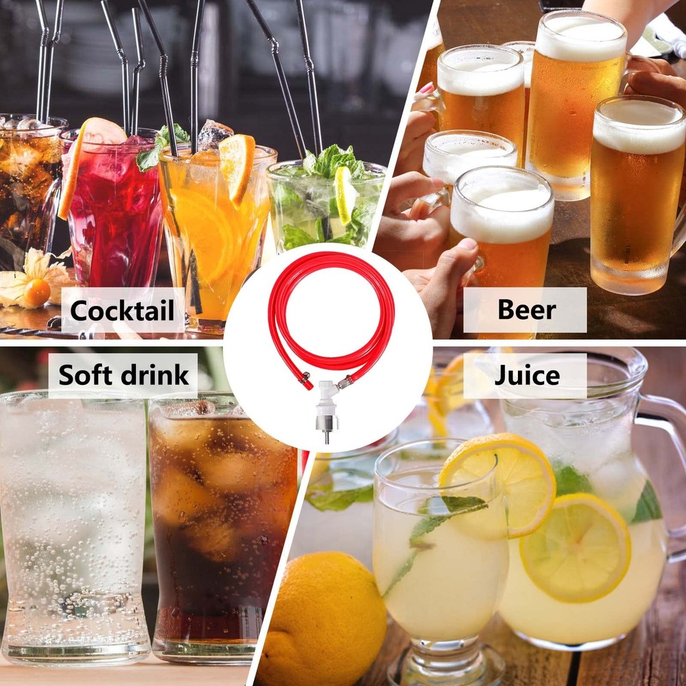 Carbonation Cap Ball Lock Gas line Set Carbonation Bottle Cap Pet Bottle Carb...