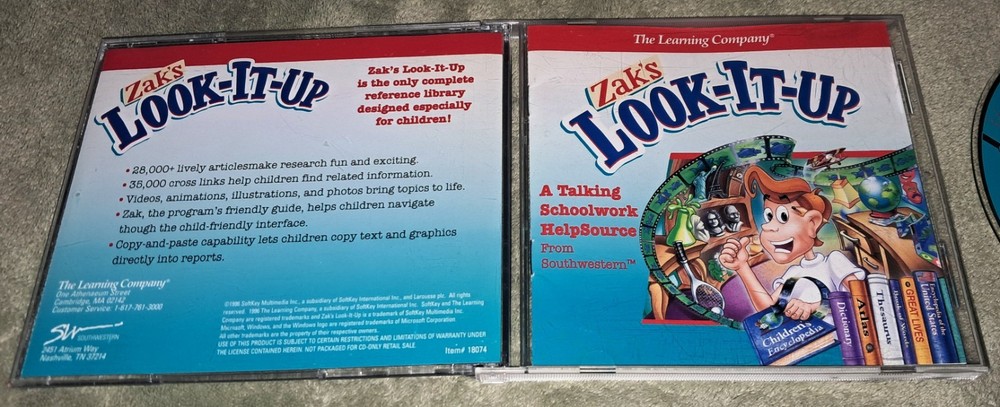 Zak's Look-It-Up PC/Computer Software Windows Learning Company 1996 School