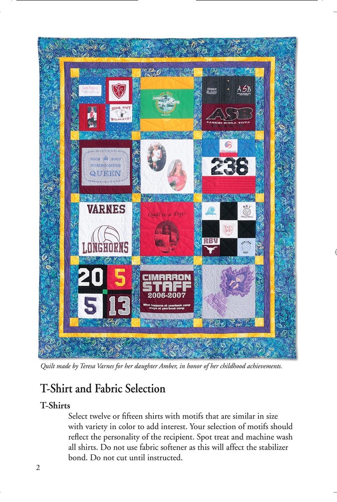 T-Shirt Quilt Pattern by Eleanor Burns