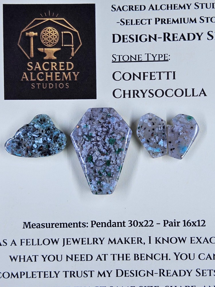 Coffin Shape - Confetti Chrysocolla - Sacred Alchemy Select - Design-Ready Set