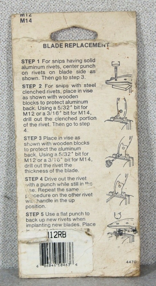 Malco Tools M12RB 12" Snips Replacement Blade #788