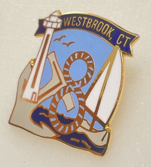 Large Westbrook CT Pin Lighthouse Anchor Sailboat W3