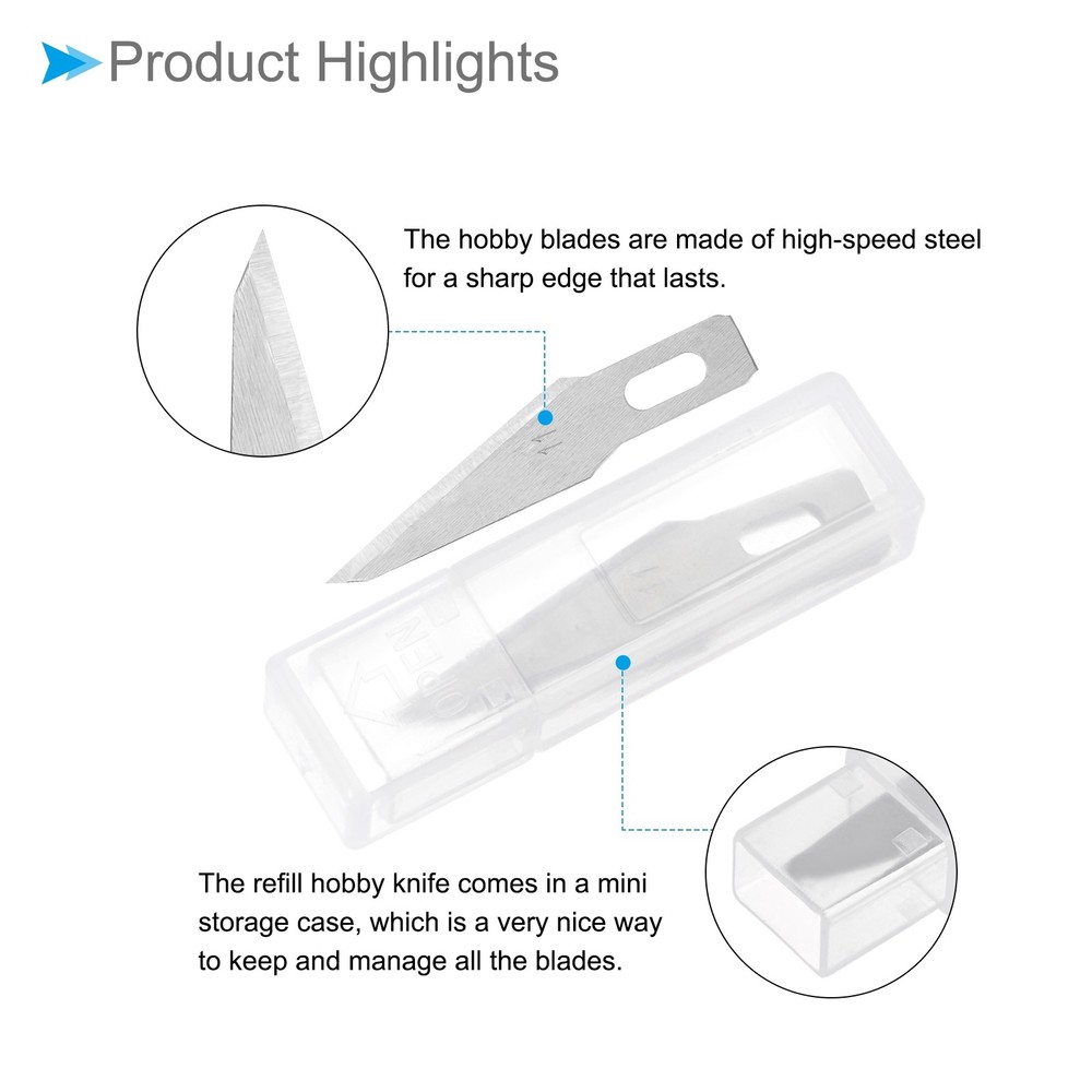 60pcs Craft Hobby Blades #11 Sharp Corners Replacement Cutting Blade for Art